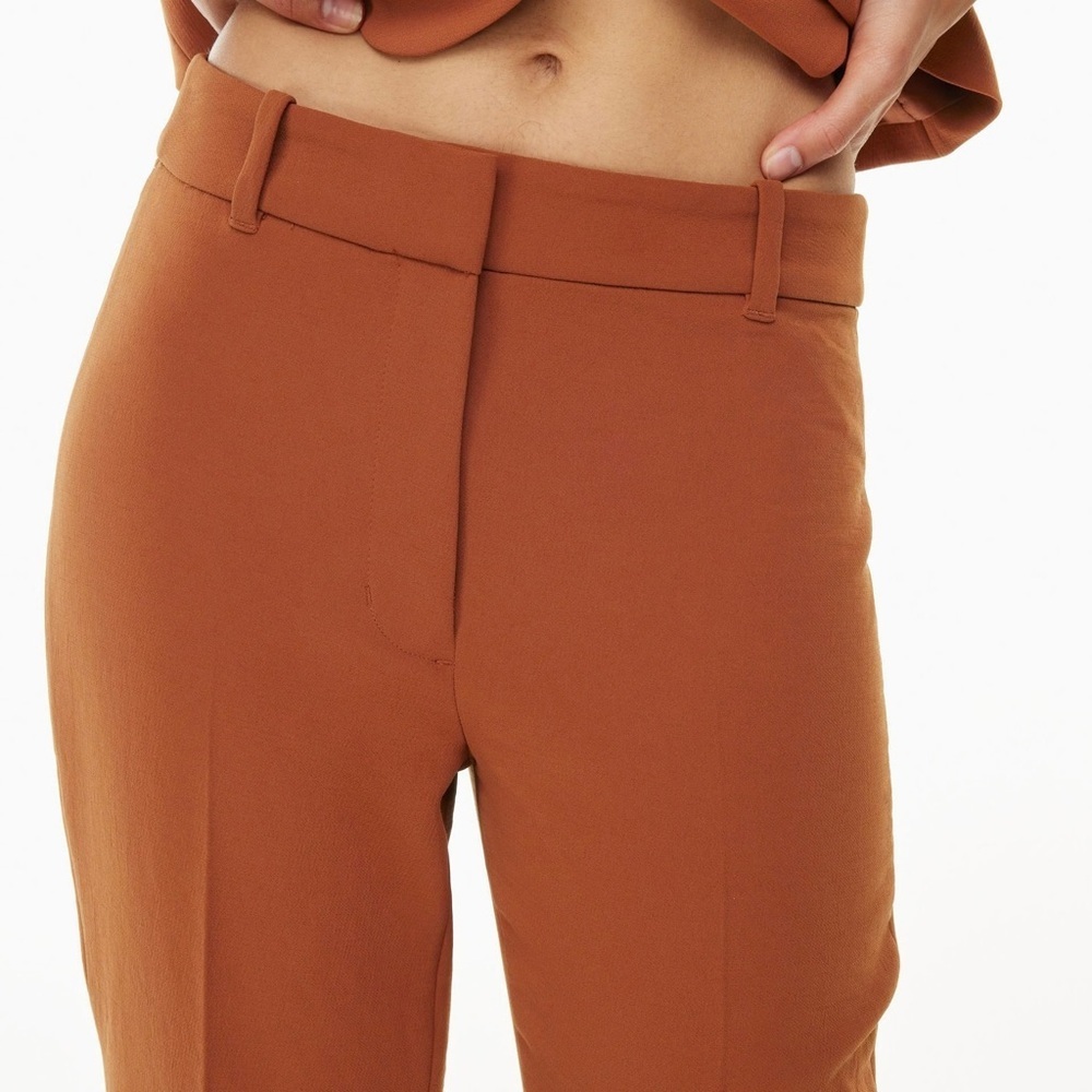 Babaton| Aritzia| Atelier Cognac Flat Front Trousers Pants Sz 0